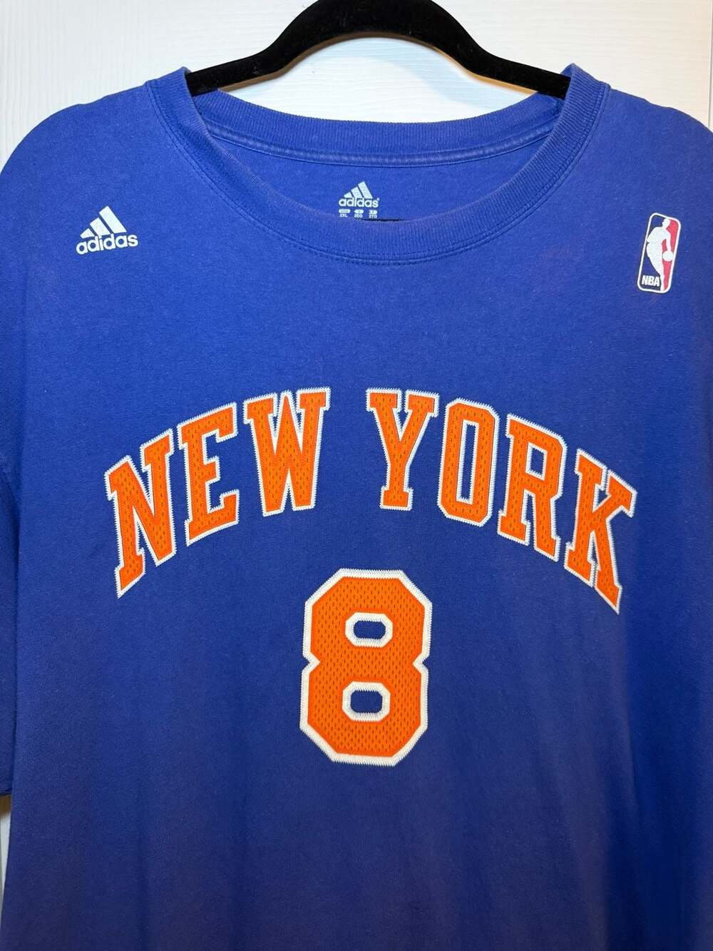 Adidas NBA New York Knicks Danilo Gallinari #8 Blue Name & Number T-Shirt 2XL